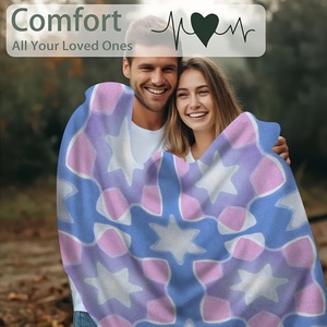 Manta Acogedora Estampada por una Cara, <span class=keywords><strong>de</strong></span> 60x80 Pulgadas, con un Diseño Continuo <span class=keywords><strong>de</strong></span> Estrellas Azules Suaves, Derivados del Anime - Product Image 4