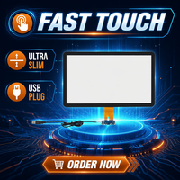 JINYUANTE Pantalla Táctil Capacitiva de 15.6 Pulgadas con Interfaz USB/RS232, Panel de 10 Puntos Táctiles para Sistemas POS, Aplicaciones Industriales y Médicas