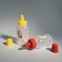 Bouteille en plastique PE souple transparente de 23 ml, pratique, avec bouchon à presser pour sauce, salade, barbecue, bento