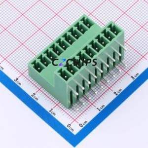 KF2EDGRT-3.5-2*9P Plug-in Terminal Block Bent Lead Through Hole,P=3.5mm Board-to-Board / Socket - Closed 2x9P 3.5mm Green - Product Image 1
