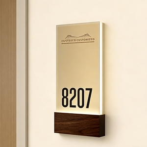 Targa Numero Porta Appartamento, Targhe Porta Hotel Tagliate al Laser, Insegna Illuminata per Porta di Casa o Stanza, Numero Porta in Acrilico - Product Image 1