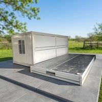 Casa Contenedor Plegable de 20 Pies con Ventana Antirrobo, Cabina Prefabricada Desplegable para Alojamiento Temporal en Obras de Construcción