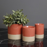 Pot Bunga Keramik Stoneware Dekoratif Berlapis Warna-warni Baru dari Pabrik Grosir, Dua Warna, Desain Kustom OEM