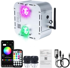 Kit d'éclairage à fibres optiques JINXIN, 32W, double couleur, haute luminosité, effet ciel étoilé, RGBW, adapté aux véhicules, voitures, plafonds de maison - Product Image 1