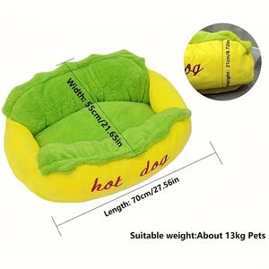 Cama para Mascotas Súper Linda, Cama para Mascotas con Forma de Hamburguesa y Perrito Caliente, Apta para Todas las Estaciones, Desmontable y Fácil de Limpiar - Product Image 3