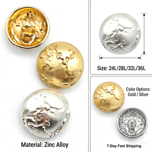 Boutons en métal de qualité supérieure, texture <span class=keywords><strong>météorite</strong></span>, boutons en dôme, résistants à la corrosion, pour manteaux de femmes - Product Image 1