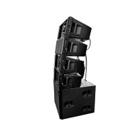 Système audio-vidéo professionnel pour extérieur, éclairage, enceinte Line Array 2 voies 2*10 pouces Neo 2000W avec éclairage LED RGB et contrôle par application
