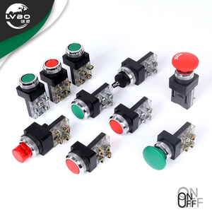 Interruptor de botón pulsador LVBO de 22 mm, momentáneo y con retención, tipo hongo, con contactos plateados - Product Image 1