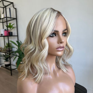 Capelli umani europei in stile estivo evidenziano biondo platino con radici di livello 7 parrucca anteriore in pizzo HD invisibile per la perdita di capelli delle donne - Product Image 2