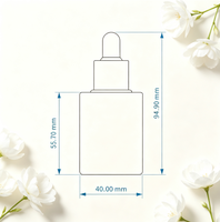 Flacon d'huile essentielle en verre coloré mat de 30 ml, couleur macaron pastel clair, en stock, flacon d'essence à épaule plate