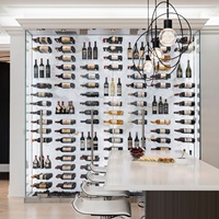 Porte-bouteilles mural en métal au design moderne, organisateur de cave à vin personnalisé, pour bar et meubles de maison, grande capacité