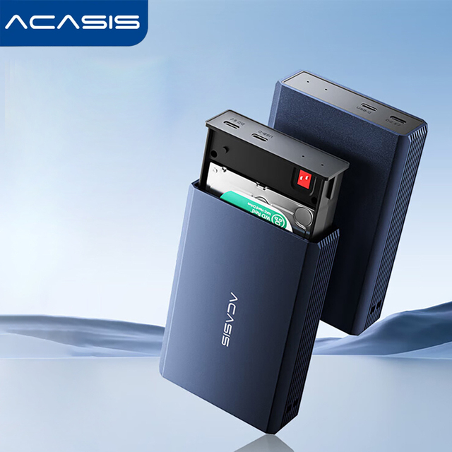 Acasis 2.5" Type C Dual Bay RAID Enclosure Storage Array Case HDD Case Hard Drive Enclosure SSD Case Disk Array Enclosure