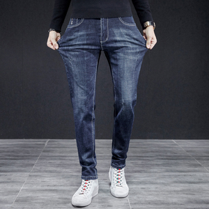 Jeans pour hommes, dernières tendances, coupe droite, en coton élastique, slim, <span class=keywords><strong>skinny</strong></span>, noir - Product Image 6
