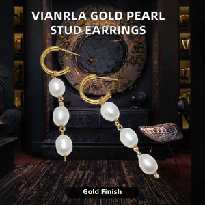 ต่างหูสแตนเลส VIANRLA ทรงเจ้าหญิง ประดับมุก 60 มม. สำหรับทุกเพศ ทันสมัย ชุบทอง 18k PVD ฟรีสลักโลโก้ด้วยเลเซอร์ - Product Image 2