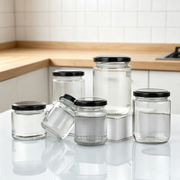 Pot en verre transparent haute transparence pour condiments, cornichons, sauce chili, pâte de bœuf, miel, confiture, bouteille de portionnement, vide et scellable