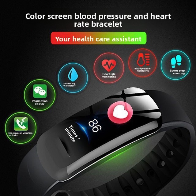 Multifunctional Large 0.96-inch TFT Screen Aluminum Alloy Waterproof Electronic Smart Wristband Men's Women's Blood Pressure