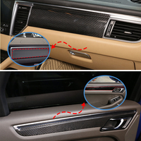 Autocollants en fibre de carbone véritable pour console centrale et tableau de bord, accessoires de garniture intérieure pour Porsche Macan 2018-2020