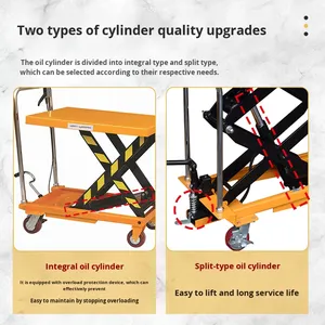 <strong>Small</strong> 0.9M Alloy Steel Scissor Lift Table Cart <strong>Trolley</strong> 300kg 500KG Electric Handling Lifter - Product Image 2