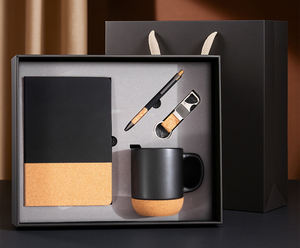 Coffret de carnets minimalistes chinois modernes IStapromo – Journal vintage avec dos en liège et personnalisation du logo pour souvenirs d'entreprise - Product Image 3