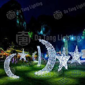 Lumière LED dorée à motif lune de Ramadan pour une ambiance festive de l'Aïd dans les hôtels, les jardins, les entrées de centres commerciaux et les places publiques - Product Image 5