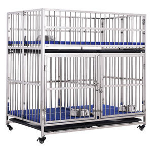 Hot Sale Multi layers Pet Cage Stainless steel Metal dog cage with wheels