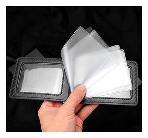 Funda de cuero de fibra de carbono para conducir o conducir en coche, billetera de negocios con textura de fibra de carbono - Product Image 4