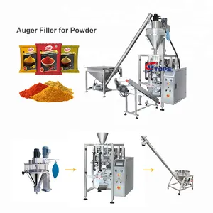 Máquina de llenado dosificadora de polvo de pimienta de alta precisión VFFS Máquina de embolsado de pesaje de sal Máquina de embalaje selladora de relleno de colágeno