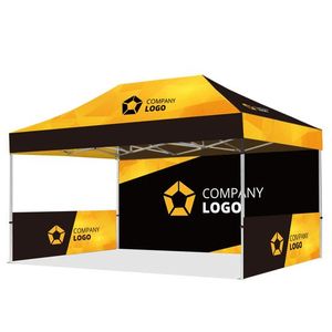 Tente de salon professionnelle extérieure 10x10 personnalisée - Imprimée, résistante aux UV, imperméable, avec structure en aluminium, pour expositions, promotions et événements. - Product Image 1