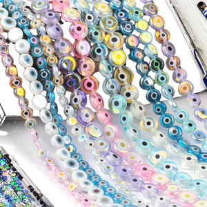 Cuentas de Vidrio y Cristal de 6mm Coloridas para Collares y Joyería Ocular - Product Image 3