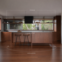 Meubles de cuisine modernes en noyer de style mid-century, solution de mobilier sur mesure pour toute la maison, idéale pour les projets résidentiels