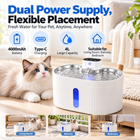 Fontaine à eau sans fil pour chats et chiens, compatible CE FCC RoHS UKCA PSE, prise en charge OEM ODM, pour maisons multi-animaux, avec séparation eau-électricité