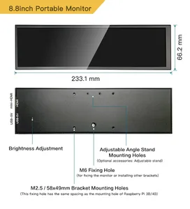 Mini <span class=keywords><strong>Monitor</strong></span> per Laptop Ultra-Largo 1920x480 IPS da 8,8 Pollici, Schermo Secondario Touchscreen Allungabile per PC, <span class=keywords><strong>Bianco</strong></span>, 0ms - Product Image 1