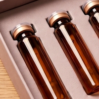 Boîte rigide personnalisée rose avec couvercle et base pour flacons de peptides, en carton, avec logo estampé à chaud et impression offset, pour soins personnels