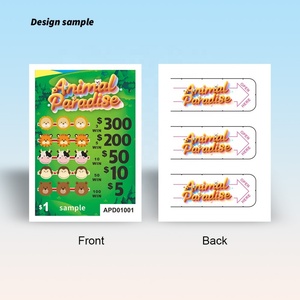 Custom Design Theme 3 Windows Easy Tear Off Pull Tab Tickets Instant Win Game <b>Card</b> - Product Image 3