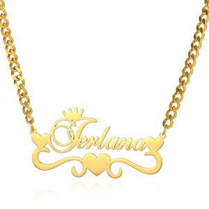 Collana con Ciondolo a Cuore Personalizzabile con Nome, Gioielli alla Moda per Donne e Ragazze, Collana con Iniziale in Acciaio Inossidabile Placcato Oro - Product Image 3