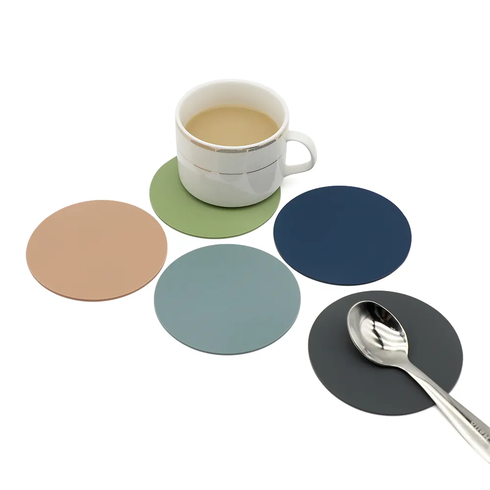 Costeira moderna de silicone para bebidas, bebidas, café, chá; protetor de mesa para copos de vidro, madeira, pedra, superfícies de metal