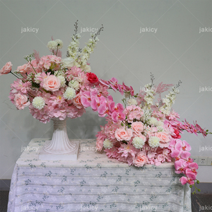 Luxury Pink Handmade Artificial Flower <strong>Bouquet</strong> for Wedding Table Centerpiece Bridal Decor for Christmas New Year - Product Image 1