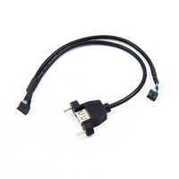 Cable de Extensión USB Personalizado de Tipo A Hembra a Terminal de 2.0 mm para Montaje en Panel con Tornillos
