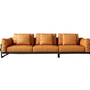 3 koltuk kanepe koltuk takımları İtalyan Nappa sentetik deri çelik bacaklar Modern oturma odası mobilya klasik L şekilli deri