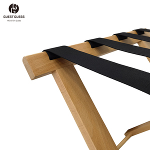 Porte-bagages en bois de hêtre massif robuste Conception pliable et durable pour les supports de rangement et les étagères de chambre d'hôtel - Product Image 5