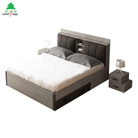 Meuble de lit multifonction Double couche avec tiroirs de rangement, en bois de noyer, design, boîte en bois