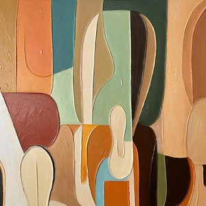 Pintura al Óleo Abstracta Moderna Hecha a Mano, Personalizada, Impresa Digitalmente en Lienzo, Decoración para Hotel o Sala de Estudio, Tema de Paisaje SC-20251 - Product Image 6