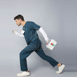 Uniforme Médico Personalizado de Alta Calidad para Hombre, Conjunto de Uniformes de Hospital de Tela de Lona con Spandex, Traje de Médico con Fusión sin Costuras y Logotipo Personalizado - Product Image 3