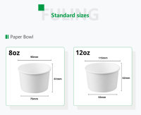 Gobelet en papier jetable FULINGWholesale, récipient alimentaire en papier kraft à emporter, bol à salade en papier écologique avec couvercles