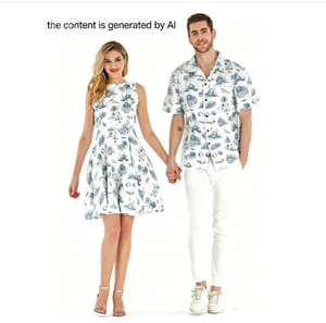 Camicie da uomo <span class=keywords><strong>Hawaiian</strong></span> <span class=keywords><strong>Luau</strong></span> e abiti da donna Vintage Fit e svasati svasati abiti coordinati polinesiani - Product Image 5