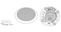 Haut-parleur de plafond Bluetooth 5.0 prenant en charge le contrôle par application et la réglage de l'égaliseur, entrée audio 3,5 mm, portée sans fil de 10 m
