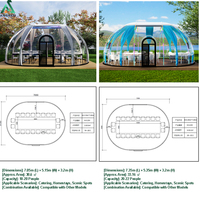 ANCSEM Scenic View Square Bubble House avec toit carré, chambre transparente pour observation des étoiles, pod de glamping en montagne pour retraite naturelle