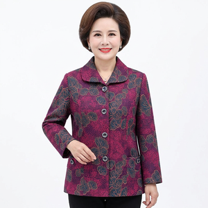 Blazer à imprimé floral pour femmes, manteau à revers, manches longues, bouton unique, coupe régulière, pour le printemps et l'automne, usage quotidien - Product Image 1