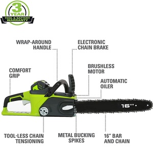 16 Inch Năng Lượng Mới Vườn Công Cụ Gỗ Điện 21V Pin Không Dây Lithium Cưa Xích - Product Image 2