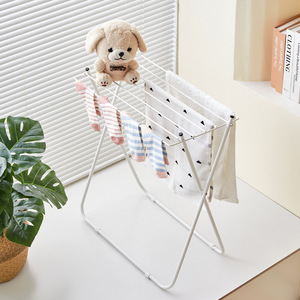 Folding <b>Clothes</b> Drying <b>Rack</b> White X Type Standing Portable For Bedroom Balcony Use - Product Image 1